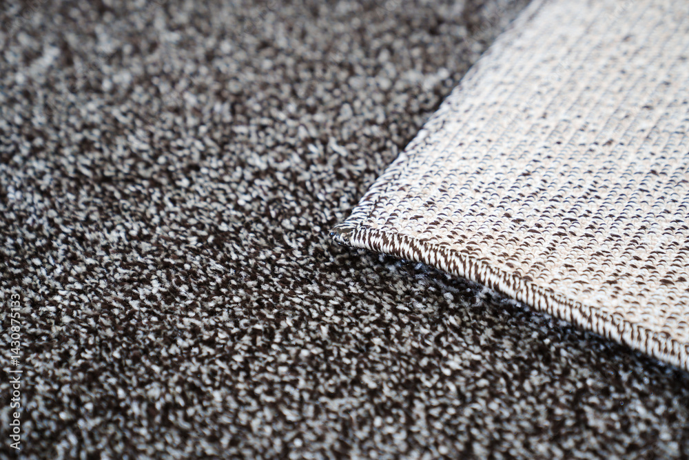 close-up. dark gray Interior pile carpet made of polypropylene.