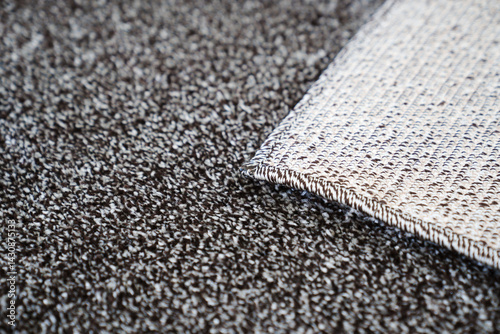 Obraz na płótnie close-up. dark gray Interior pile carpet made of polypropylene. w salonie