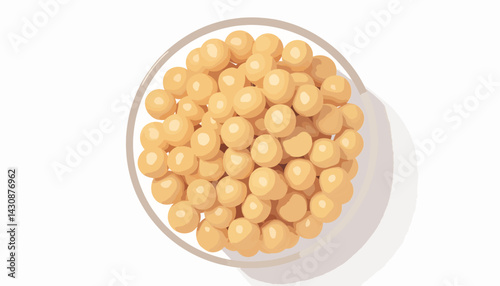 Geometric bowl of chickpeas, modern minimalistic composition