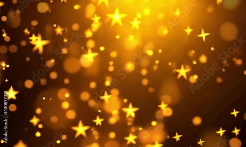 Golden Sparkle Background with Bright Bokeh Lights for Design Use