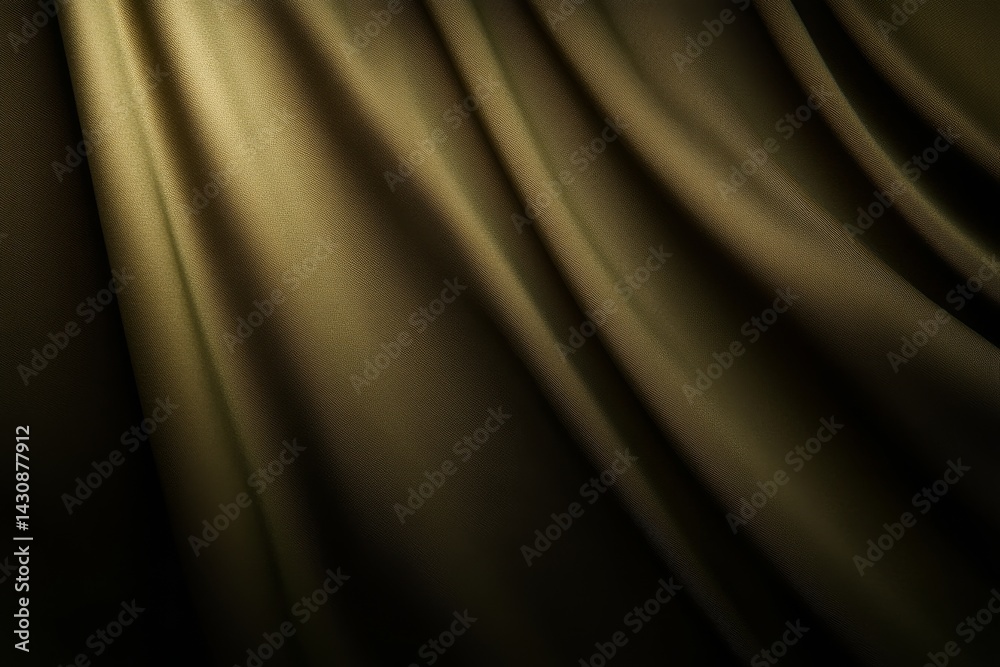 Obraz premium Soft green satin fabric catches natural light, revealing its smooth texture and luxurious quality, perfect for interior design or fashion projects