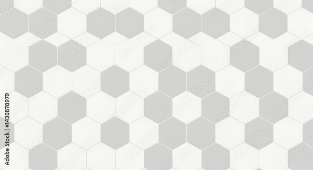 Elegant Geometric Hexagon Pattern in Neutral Shades for Interior Designs