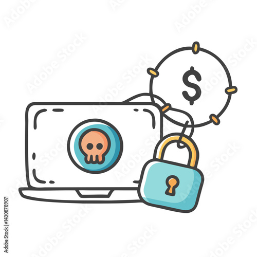 ransomware icon, ransomware vector illustration-simple illustration of ransomware, perfect for ransomware logos and icons