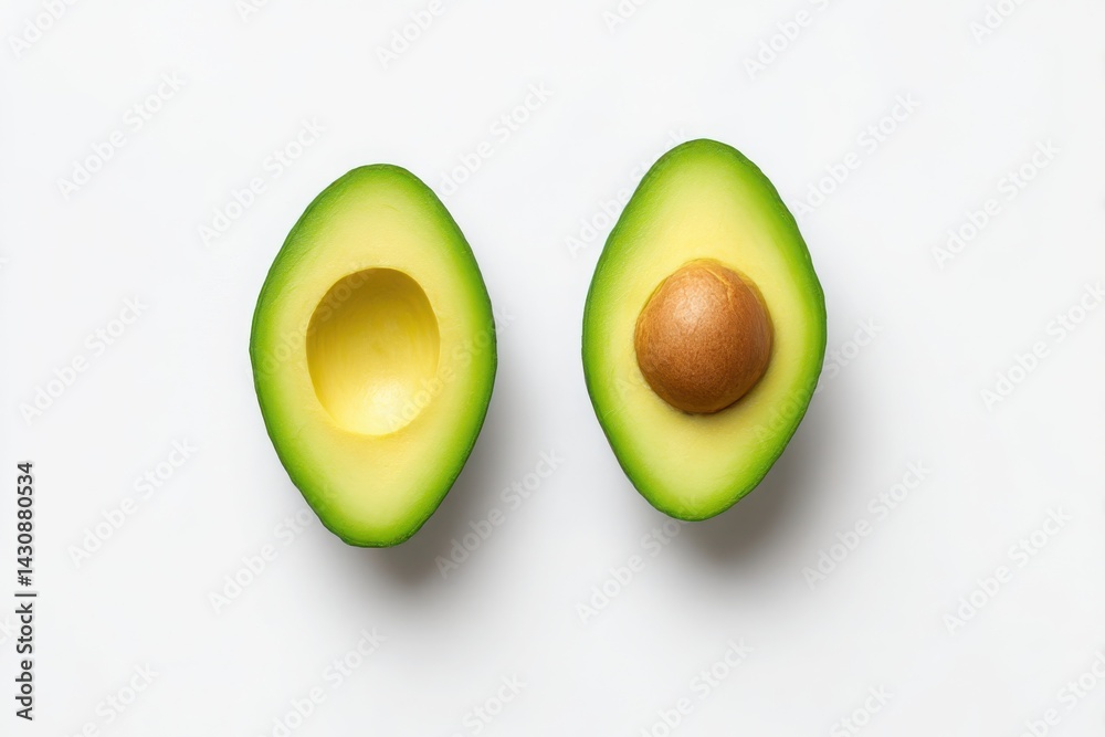 Halved avocado isolated on white background Halved avocado isolated on white background