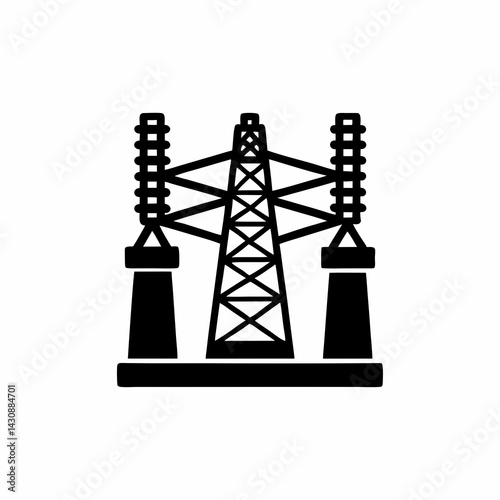 creative details electric substation icon vector illustration	
