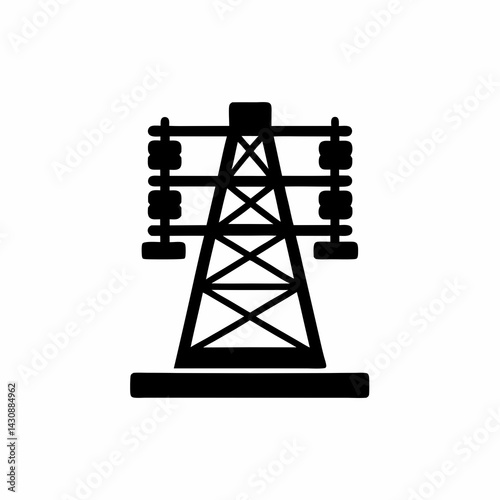 creative details electric substation icon vector illustration	