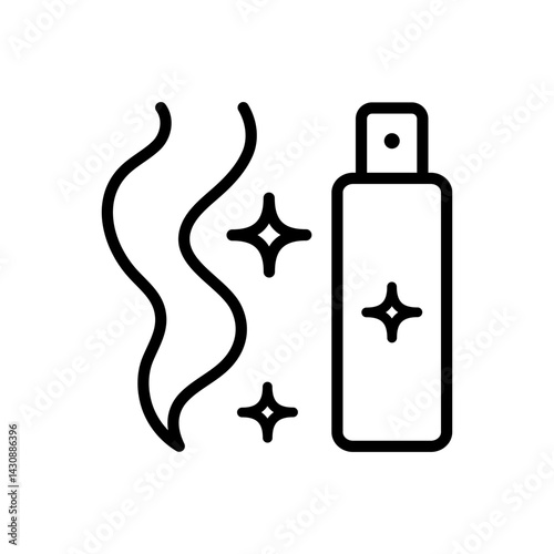Hair care and treatment line icon of vector woman beauty salon. Dry shampoo, conditioner. Woman health hair care symbol. Outline vector sign for web design isolated on white background.