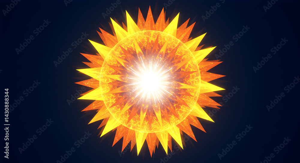 Fototapeta premium Radiant Flare Graphic: Solar Starburst Illustration for Energetic Visuals