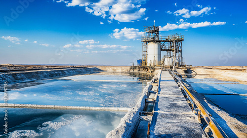 Obraz na płótnie Brine extraction process for lithium in salt flats Generative AI w salonie