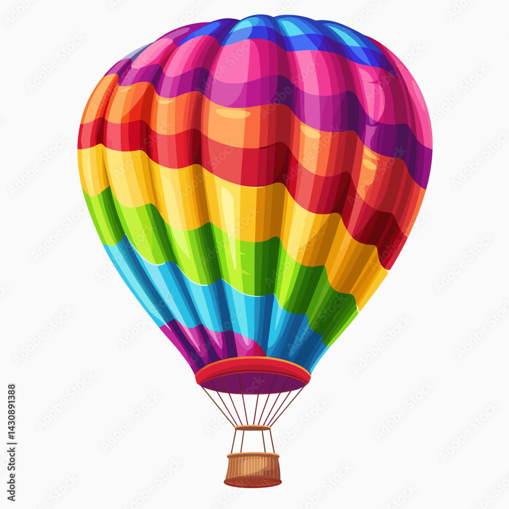 Fototapeta premium Air balloon on white background 