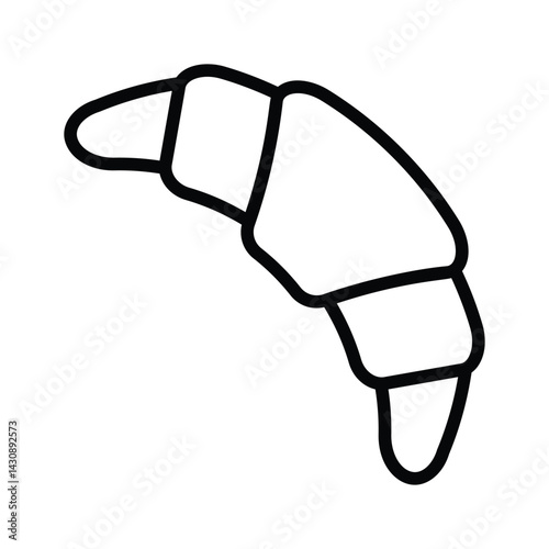 A handy icon of croissant designed in line style