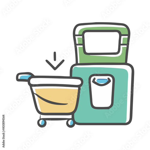 self checkout icon, self checkout vector illustration-simple illustration of self checkout, perfect for self checkout logos and icons