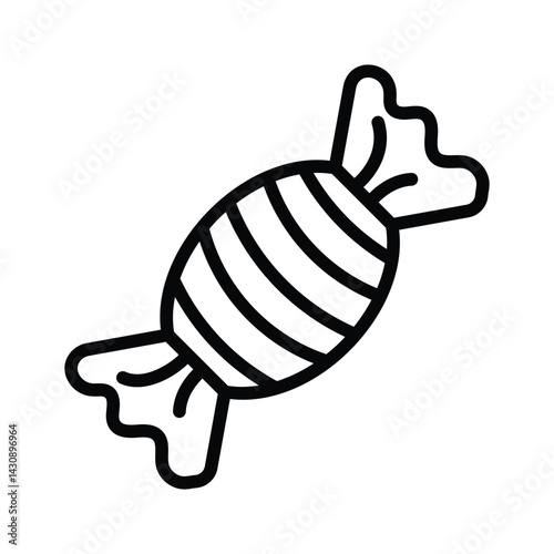 Wrapped candy icon designed in linear style
