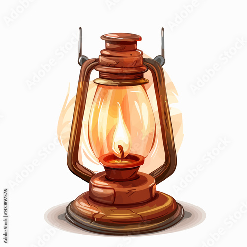 Oil lamp isolated 