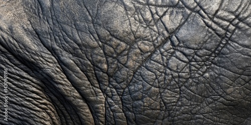 A stunning macro close-up of an elephants skin, revealing its thick, wrinkled texture