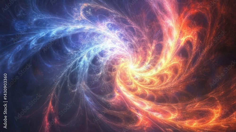 Vibrant Abstract Swirling Patterns of Blue and Orange Colors Vibrant Abstract Swirling Patterns of Blue and Orange Colors