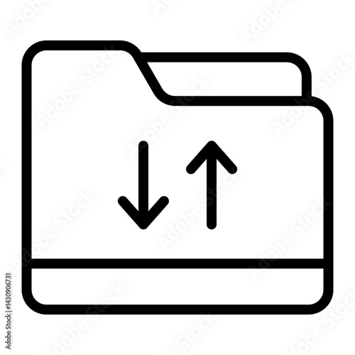 Folder Sort Vector Line Icon Design