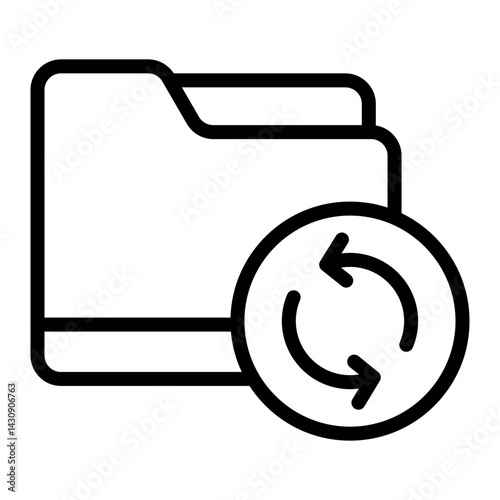 Folder Update Vector Line Icon Design