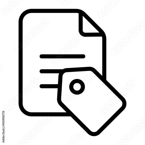 File Tag Vector Line Icon Design