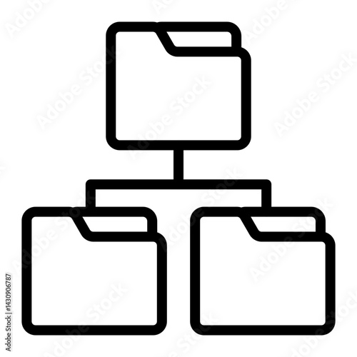 Folder Structure Vector Line Icon Design
