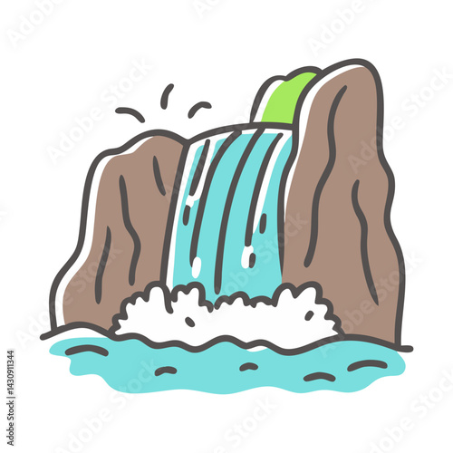 waterfall icon, waterfall vector illustration-simple illustration of waterfall, perfect for waterfall logos and icons