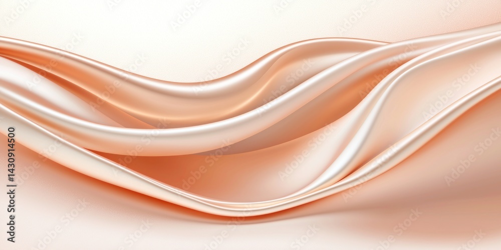 Obraz premium Elegant Peach Silk Draped Waves Abstract Design