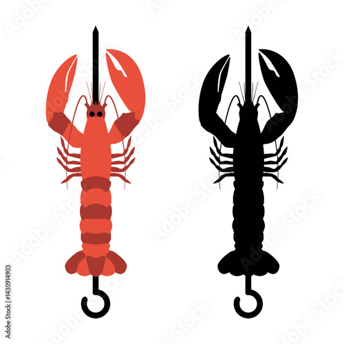 Concept Grill barbecue sea kebab lobster
