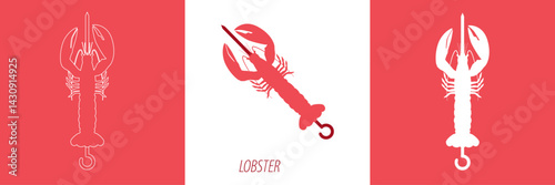 Concept Grill barbecue sea kebab lobster