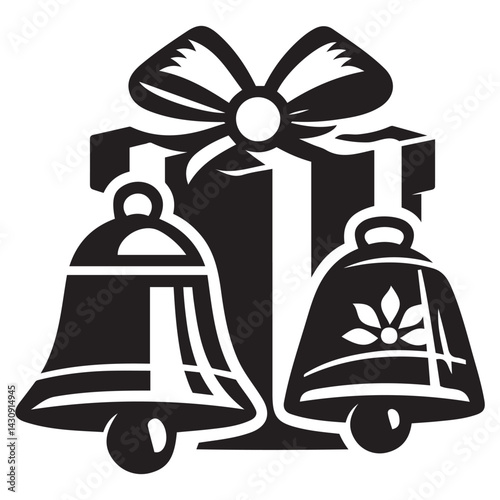 Christmas bells silhouette vector illustration