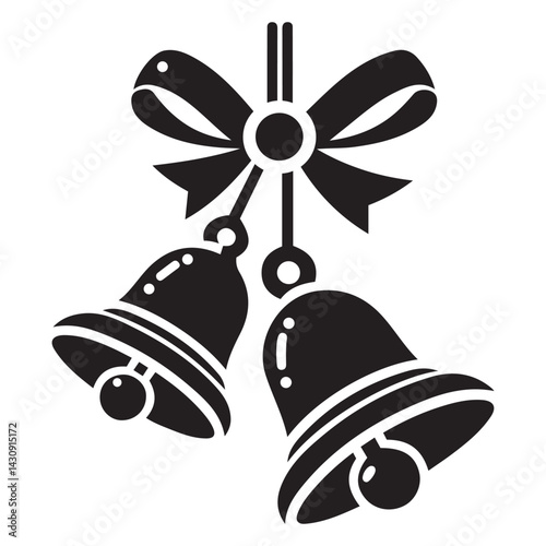Christmas bells silhouette vector illustration