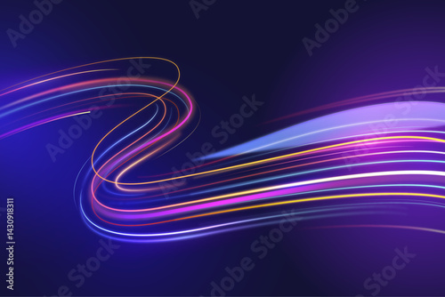 Creative realistic neon lights background with glowing streaks, vivid electric colors, immersive lighting effects, high-contrast illumination, futuristic ambiance, vibrant neon patterns, detailed ligh