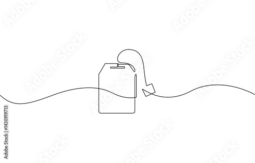 Continuous single line art drawing of paper tea bag icon, Hot herbal drink for morning routine and breakfast in simple linear style. Editable stroke. Doodle vector illustration.