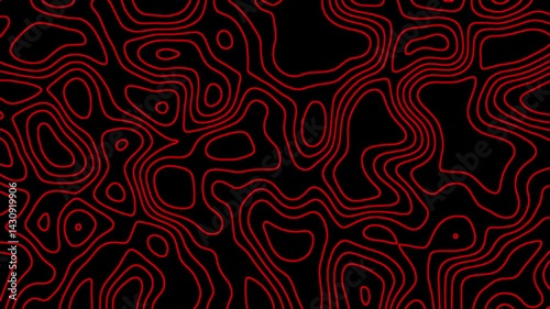 Red Topographic Lines Background Loop – Abstract Motion Animation