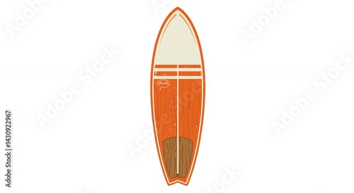 Colorful surfboard illustration orange tan graphic design photo