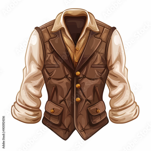 Brown tuxedo vest 
