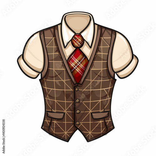 Tuxedo vest on a white 