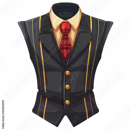 Black tuxedo vest isolated 