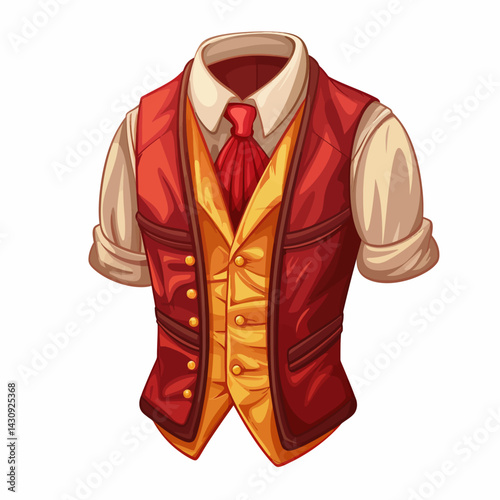 Illustration of a tuxedo vest 