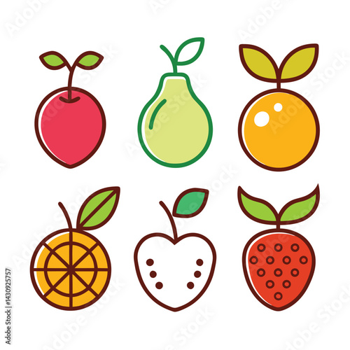 set of fruits and berries