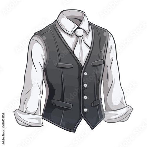 Vector illustration of tuxedo vest 