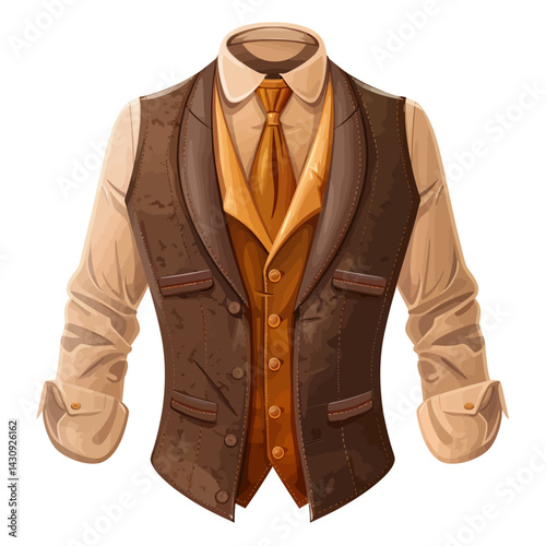Tuxedo vest on white background 
