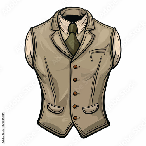 Tuxedo vest on a white 