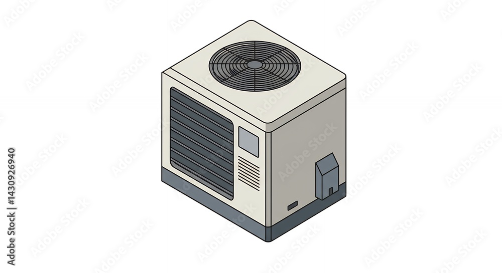 Obraz premium Isometric air conditioning unit illustration