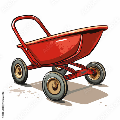 Wheelbarrow on white 