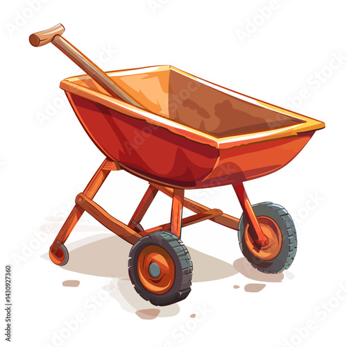 Wheelbarrow on a white 