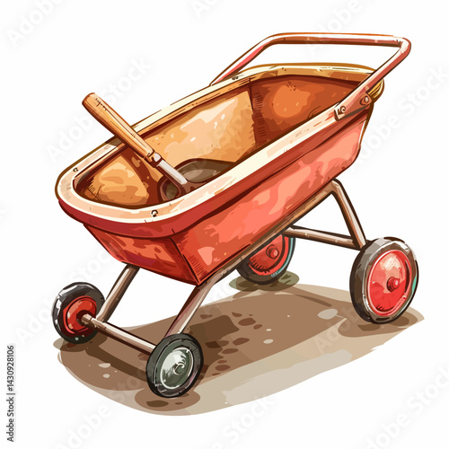 Illustration of wheelbarrow 
