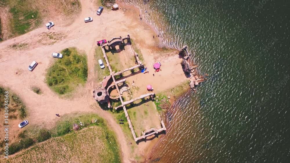 Ariel shot of Shettihalli Rosary Church. Located in Hassan district in ...