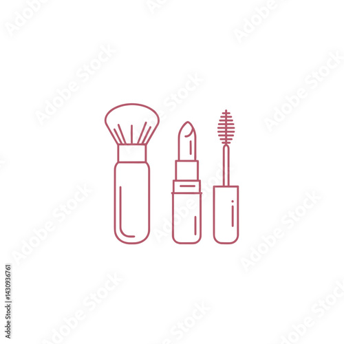 Makeup tools illustration in minimalist style  