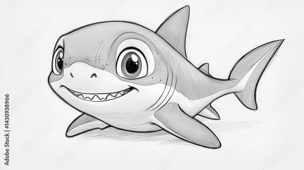 Obraz premium Cute shark drawing