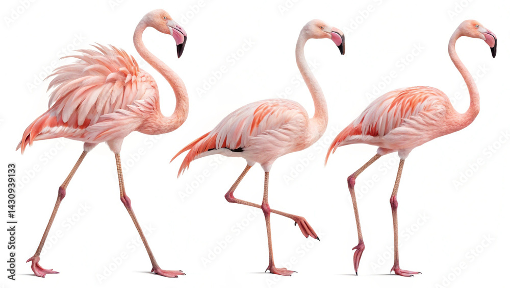Obraz premium Flamingo Artwork with Clean White Background